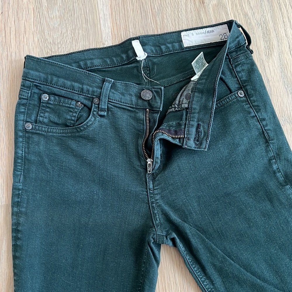 Dark Green Skinny Rag & Bone Jeans - Size 28